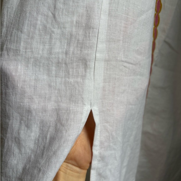 Boden Una embroidered White Maxi Dress 100% Linen - Picture 11 of 16